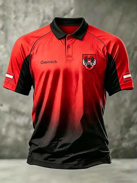 Herren-Polo-Shirt mit Trikots print Raglan-Ärmel