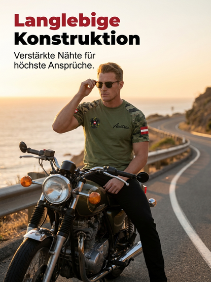 Herren-T-Shirt mit gebrauchtem Effekt und Print