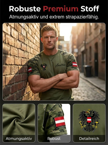Herren-T-Shirt mit gebrauchtem Effekt und Print