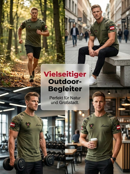 Herren-T-Shirt mit gebrauchtem Effekt und Print