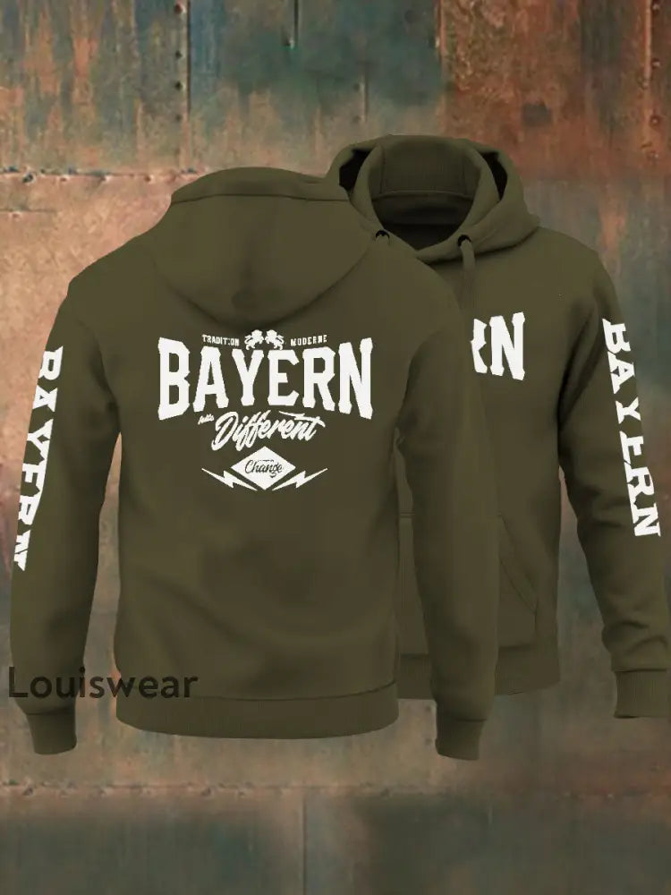 Bayern Hoodie für Herren Armee grün / S Sweatshirt