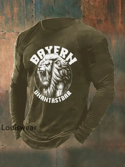 Bayern-Langarm-T-Shirt für Herren Armee grün / S T-Shirt