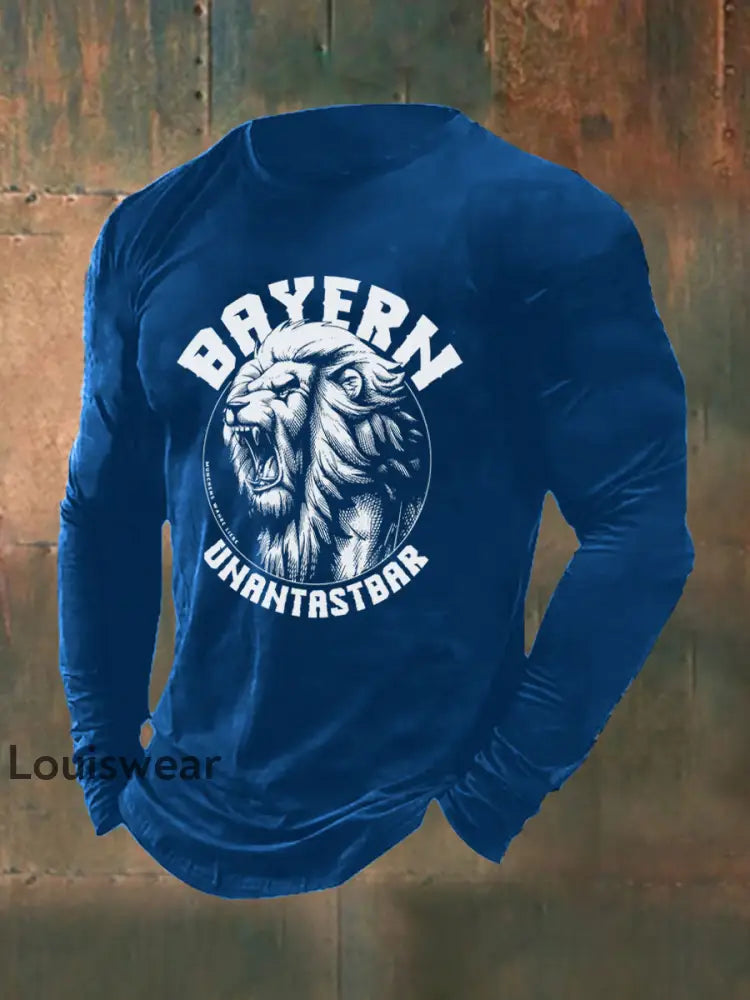 Bayern-Langarm-T-Shirt für Herren Blau / S T-Shirt