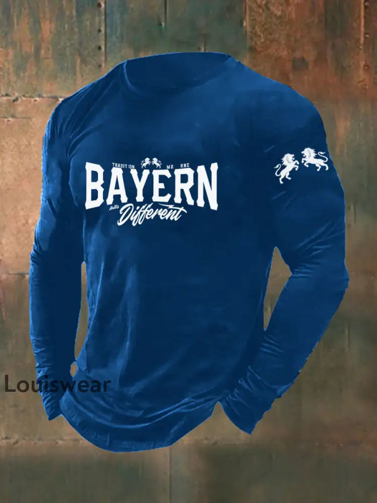 Bayern-Langarm-T-Shirt für Herren Blau / S