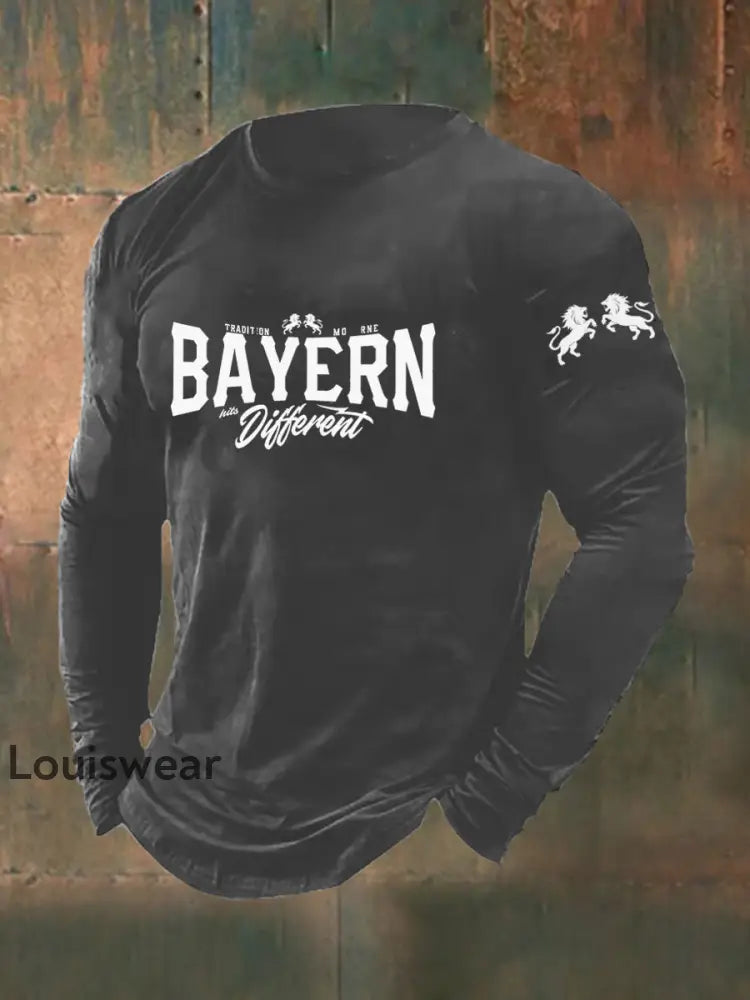 Bayern-Langarm-T-Shirt für Herren Grau / S