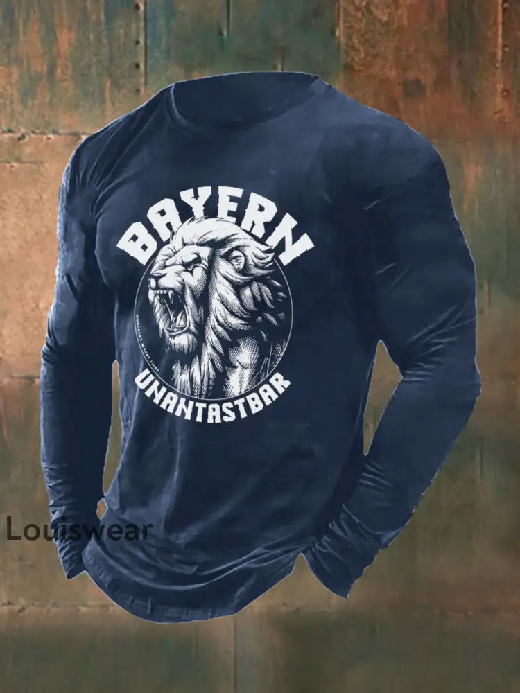 Bayern-Langarm-T-Shirt für Herren Marineblau / S T-Shirt