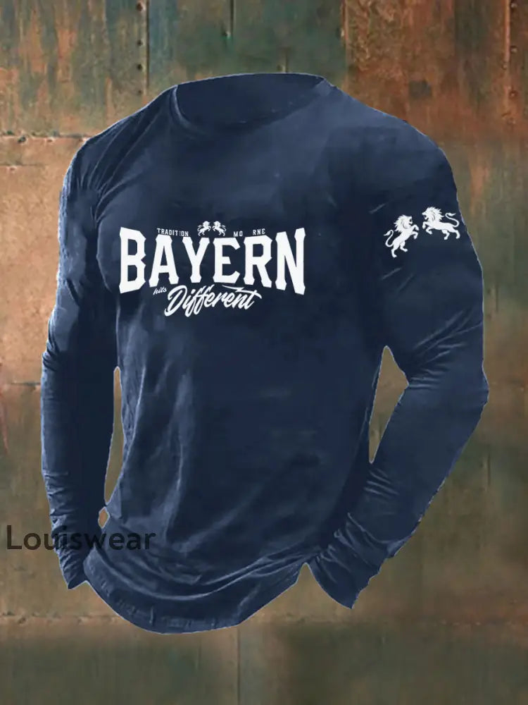 Bayern-Langarm-T-Shirt für Herren Marineblau / S