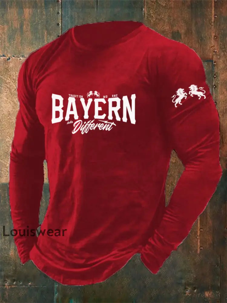 Bayern-Langarm-T-Shirt für Herren Rot / S