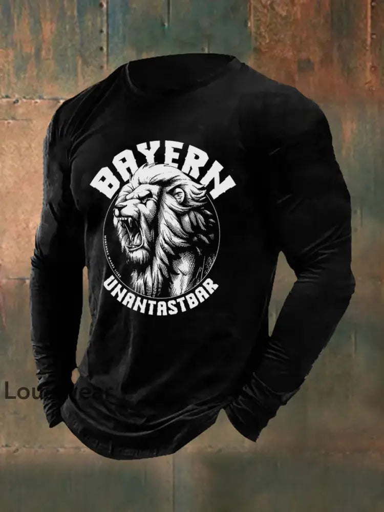 Bayern-Langarm-T-Shirt für Herren Schwarz / S T-Shirt