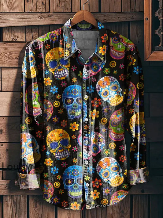 Bedrucktes Hemd für Männer mit mexikanischem Festival Viva Cinco De Mayo Schwarz / S