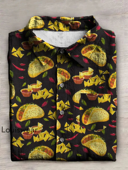 Bedrucktes Hemd für Männer mit mexikanischem Festival Viva Cinco De Mayo Schwarz / S