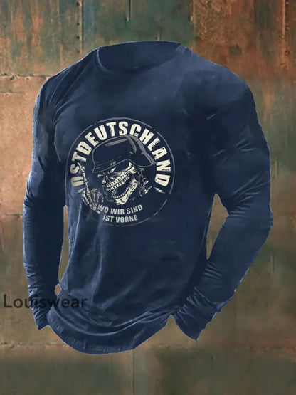 Bedrucktes Kurzarm-T-Shirt für Männer in Ost deutschland Marineblau / S