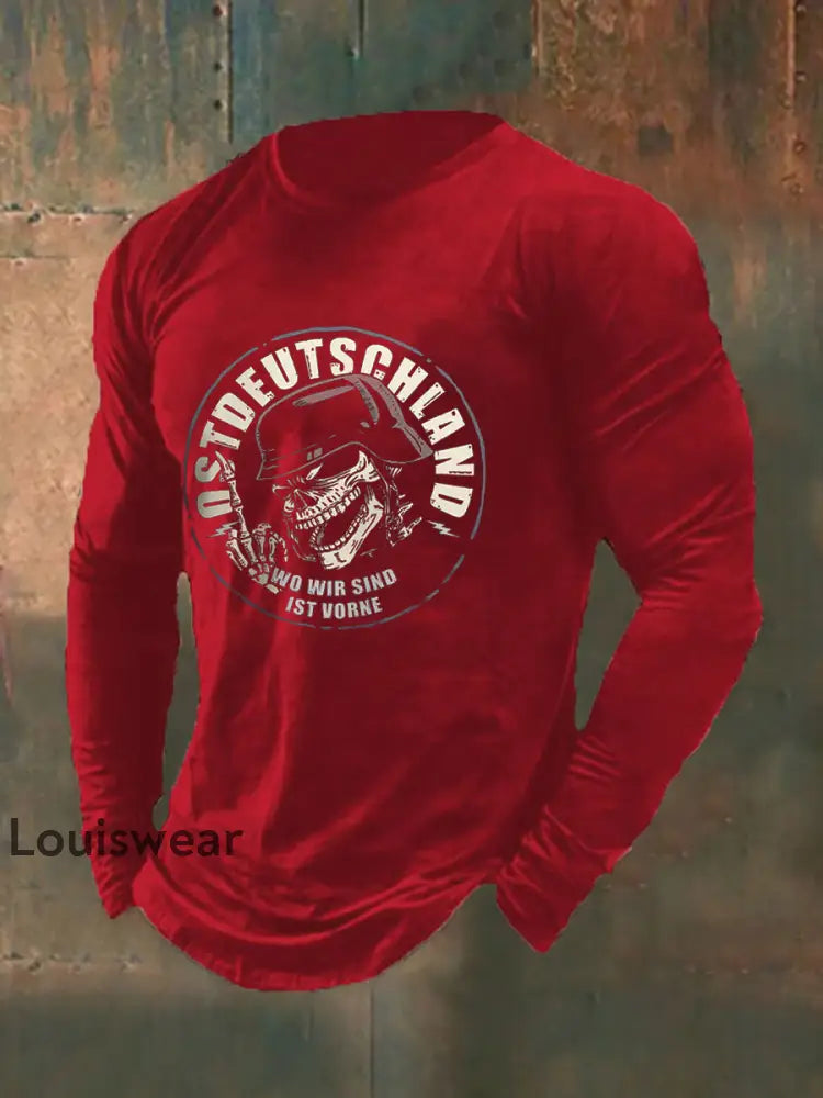 Bedrucktes Kurzarm-T-Shirt für Männer in Ost deutschland Rot / S