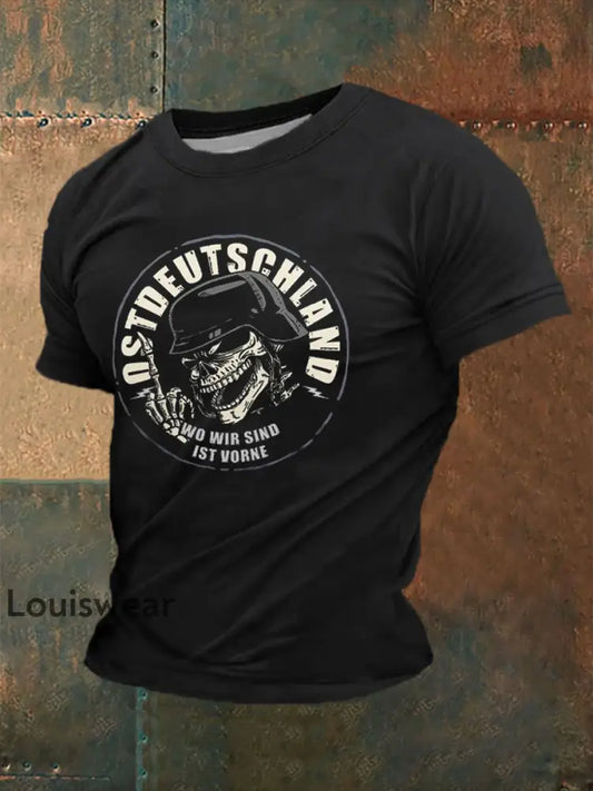 Bedrucktes Kurzarm-T-Shirt für Männer in Ost deutschland Schwarz / S
