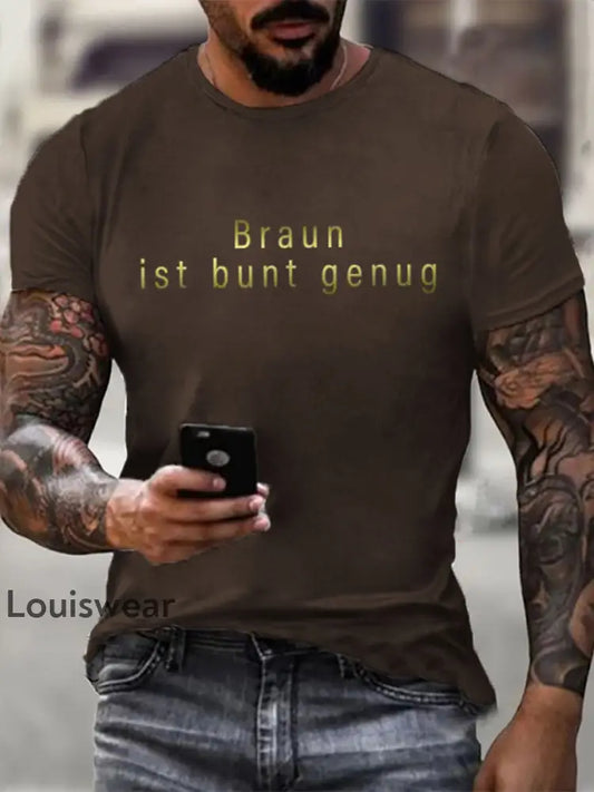 Camiseta de manga corta estampada Genug Braun ist buntt para hombre marrón / S