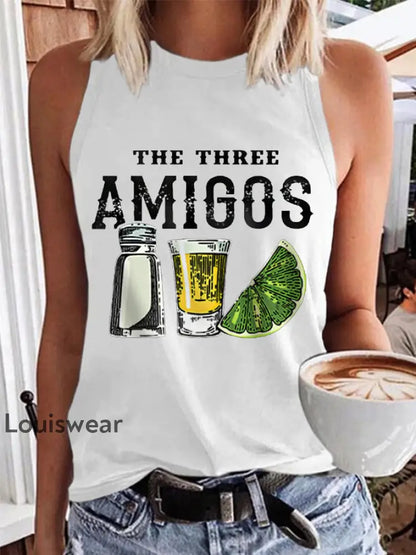 Damen lustig Die drei Amigos Cinco De Mayo Freizeit weste Weiß / S