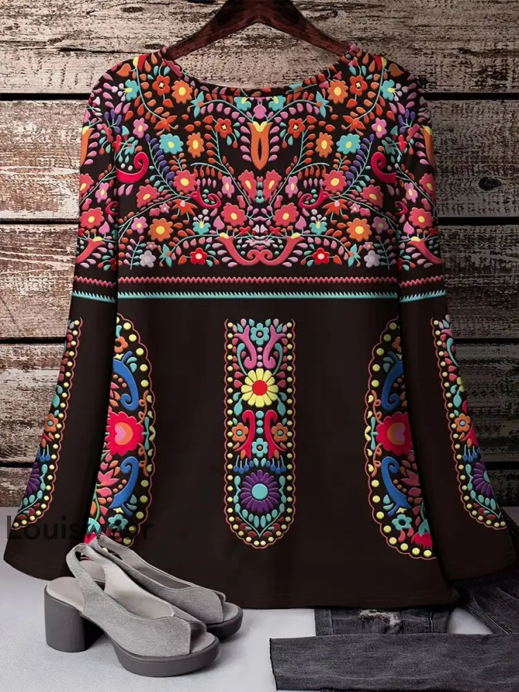 Damen Mexiko Cinco De Mayo Blumen kunst bedrucktes Top