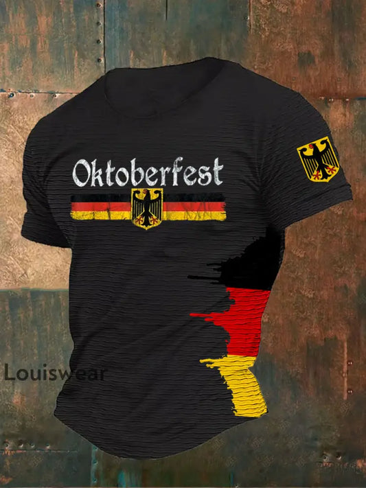 Deutsches Oktoberfest-Print-T-Shirt für Männer Schwarz / S