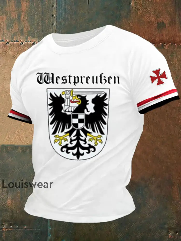 Deutsches Vintage Kunstdruck-T-Shirt für Männer A / S