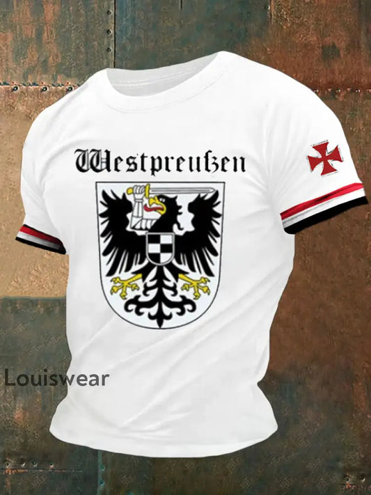 Deutsches Vintage Kunstdruck-T-Shirt für Männer A / S