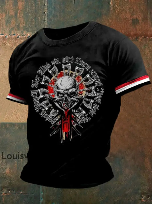 Deutsches Vintage Kunstdruck-T-Shirt für Männer A / S