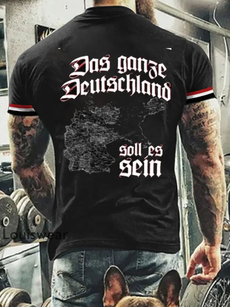 Deutsches Vintage Kunstdruck-T-Shirt für Männer A / S