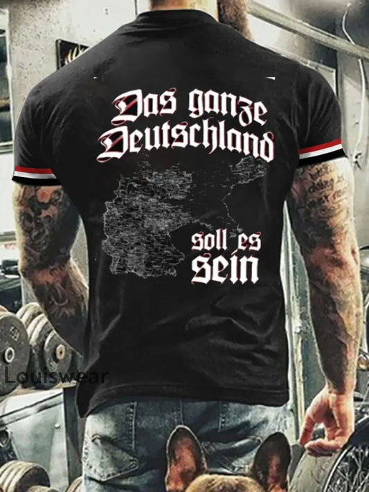Deutsches Vintage Kunstdruck-T-Shirt für Männer A / S