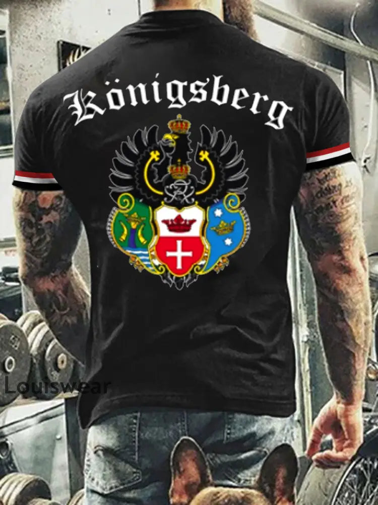 Deutsches Vintage Kunstdruck-T-Shirt für Männer A / S