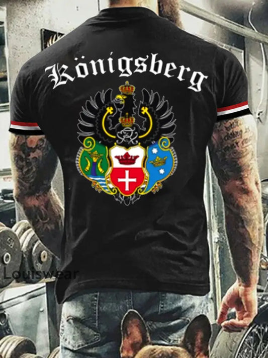 Deutsches Vintage Kunstdruck-T-Shirt für Männer A / S
