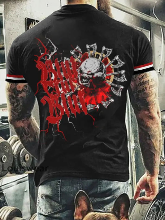 Deutsches Vintage Kunstdruck-T-Shirt für Männer A / S
