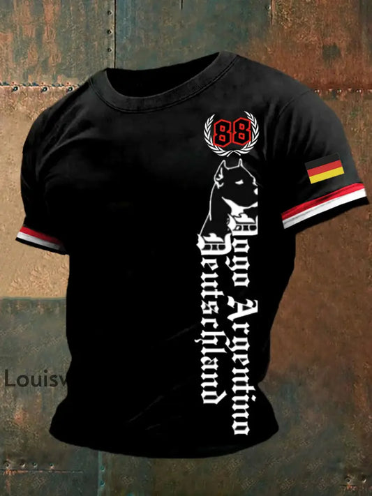 Deutsches Vintage Kunstdruck-T-Shirt für Männer A / S