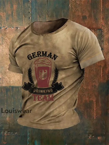 Deutschland bedrucktes Kurzarm-T-Shirt für Männer Braun / S