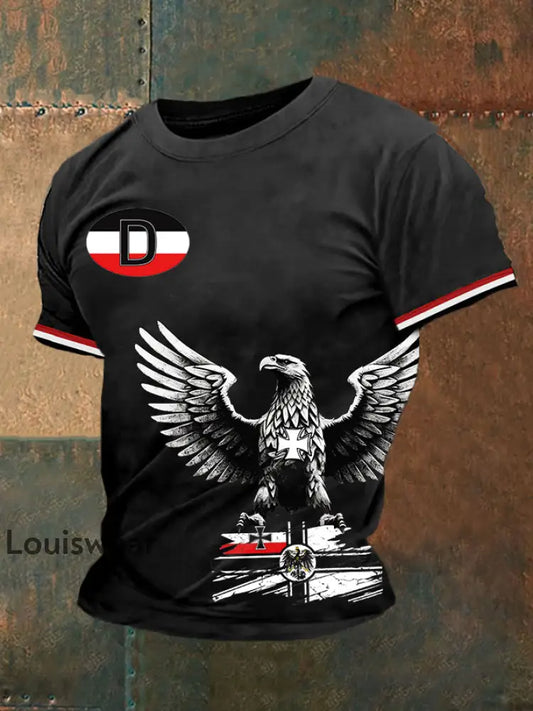 Deutschland bedrucktes Kurzarm-T-Shirt für Männer Schwarz / S