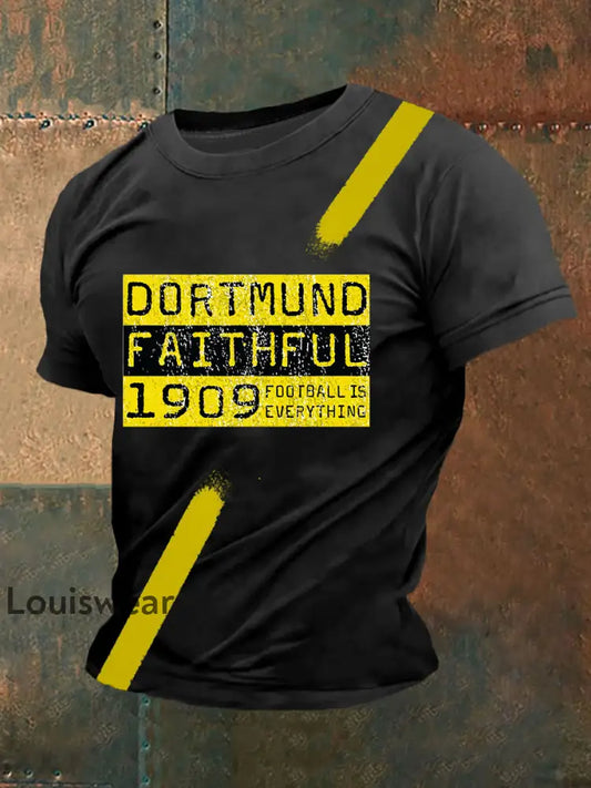 Dortmund Kurzarm T-Shirt Männer fußball ist alles Schwarz / S