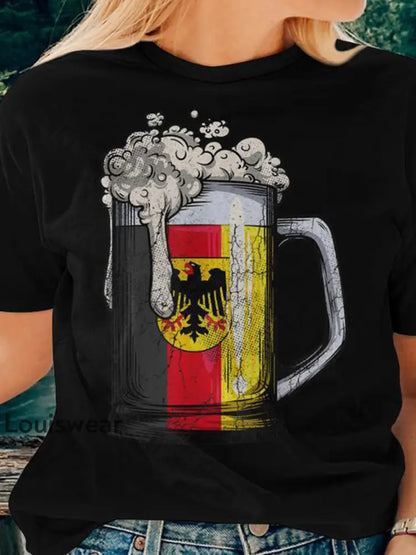 Frauen Deutscher Biertag Druck T-Shirt