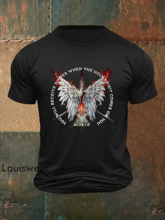 Frauen Pfingsten bedrucktes V-Ausschnitt T-Shirt Schwarz / S