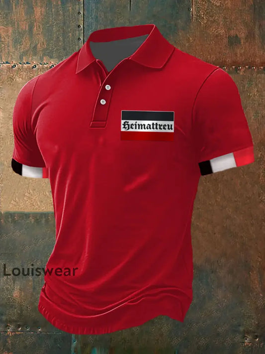 Heim treu Bedrucktes Kurzarm-Polos hirt für Herren Rot / S