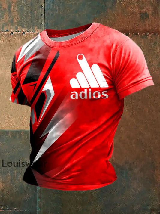Herren Adios Bedrucktes Kurzarm-T-Shirt Rot / S