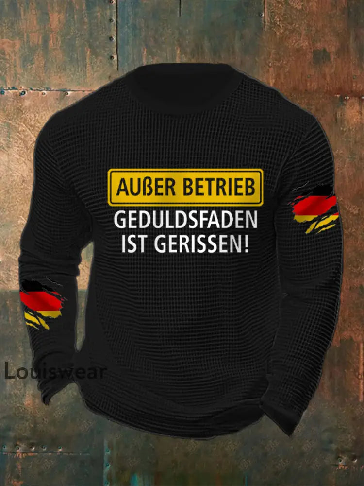 Herren Außer Betrieb bedrucktes Langarm-T-Shirt Schwarz / S