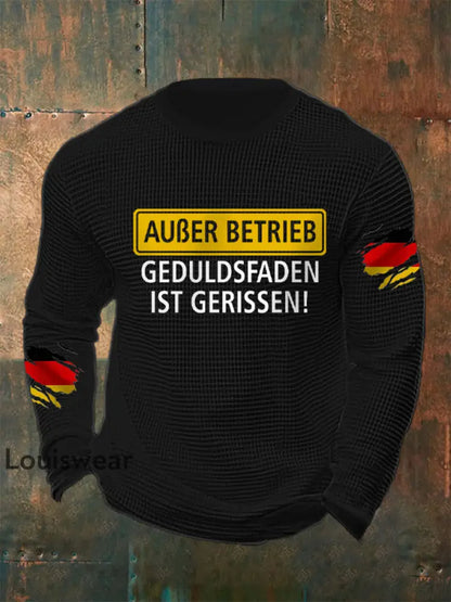 Herren Außer Betrieb bedrucktes Langarm-T-Shirt Schwarz / S