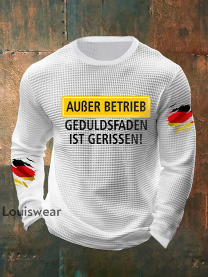 Herren Außer Betrieb bedrucktes Langarm-T-Shirt Weiß / S