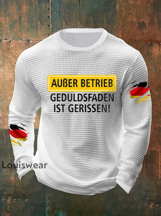 Herren Außer Betrieb bedrucktes Langarm-T-Shirt Weiß / S