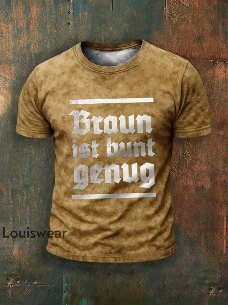Herren Braun ist bunt genug bedrucktes Kurzarm-T-Shirt Khaki / S