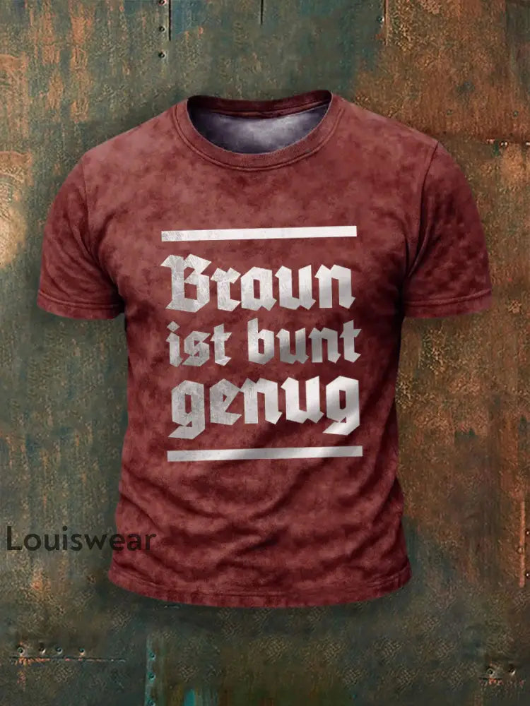 Herren Braun ist bunt genug bedrucktes Kurzarm-T-Shirt Rot / S