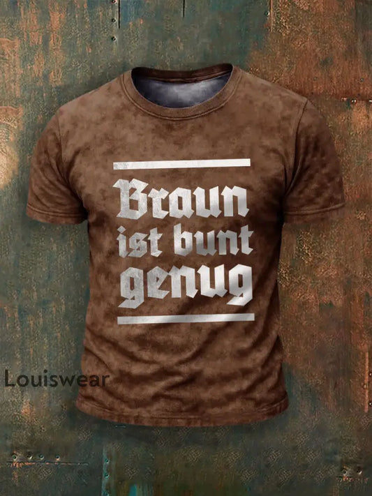 Herren Braun ist bunt genug bedrucktes Kurzarm-T-Shirt Braun / S
