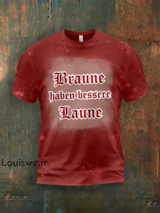 Herren Braune Haben Bessere Launen Bedrucktes Kurzarm-T-Shirt Bild 1 / S