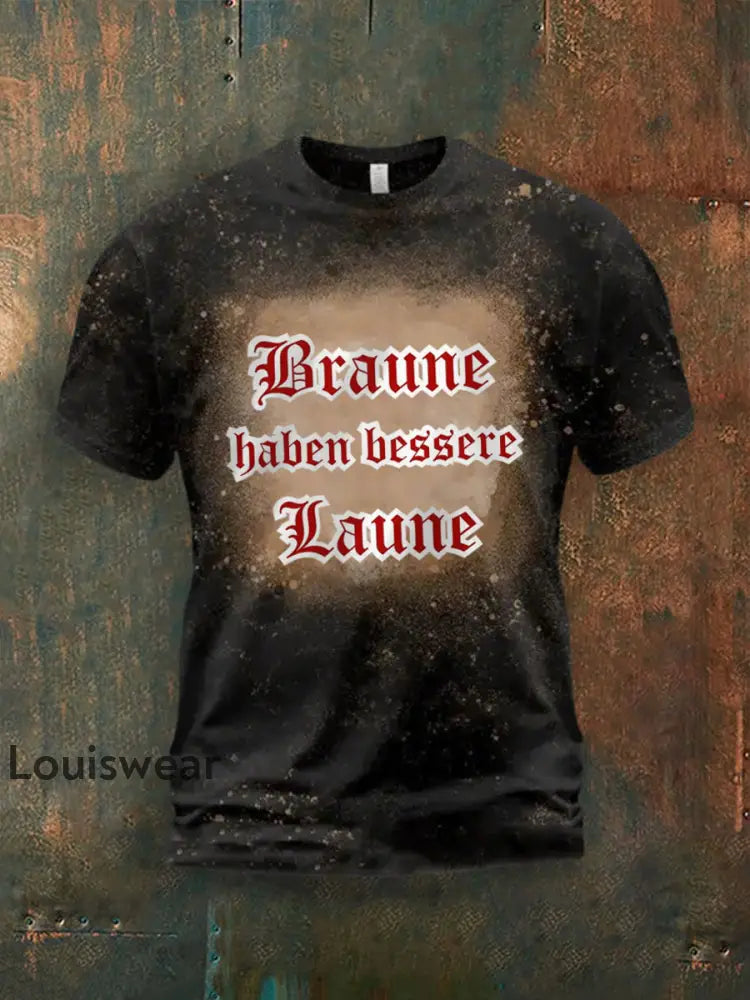 Herren Braune Haben Bessere Launen Bedrucktes Kurzarm-T-Shirt Bild 2 / S