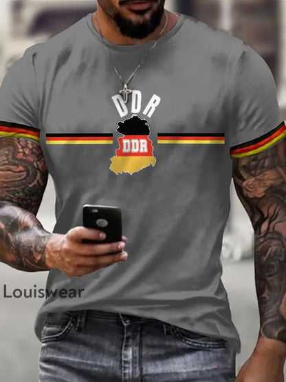 Herren-DDR-T-Shirt mit stolzen kurzen Ärmeln Grau / S