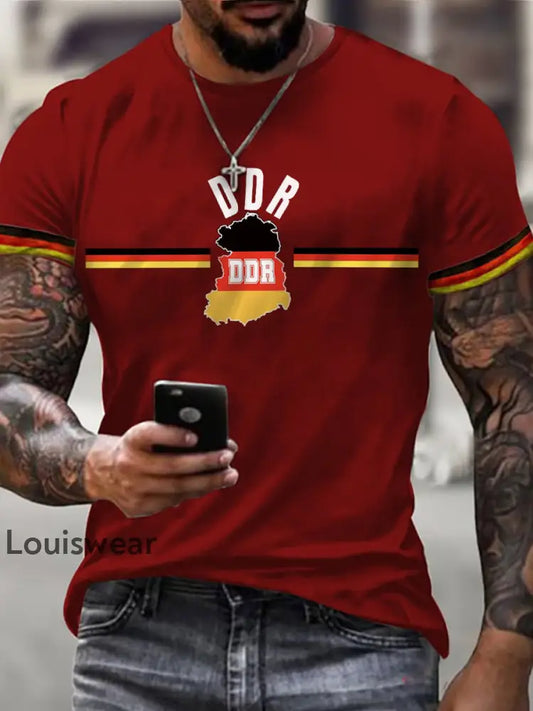Herren-DDR-T-Shirt mit stolzen kurzen Ärmeln Rot / S