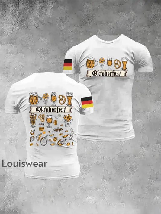 Herren Deutscher Biertag Druck T-Shirt Weiß / S